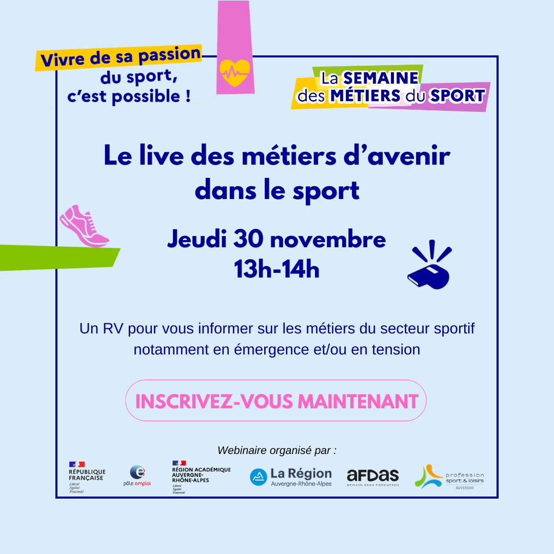 Live des métiers d&rsquo;avenir dans le sport