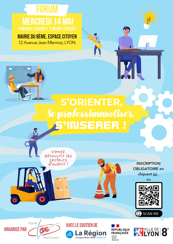 Forum de l’orientation et des métiers le 14 mai à Lyon (69)