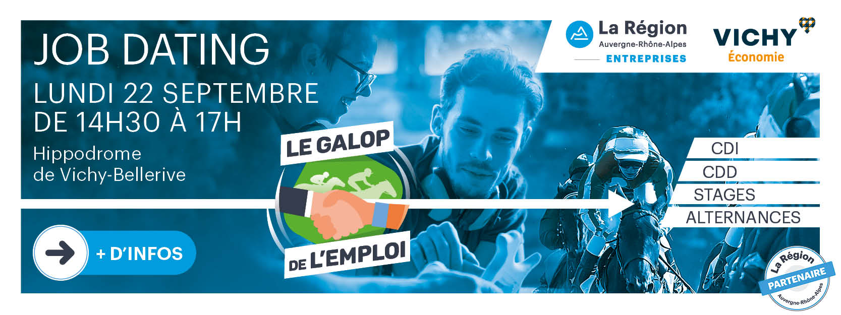 Job dating « Le Galop de l’emploi » le 22 septembre à Vichy (03)