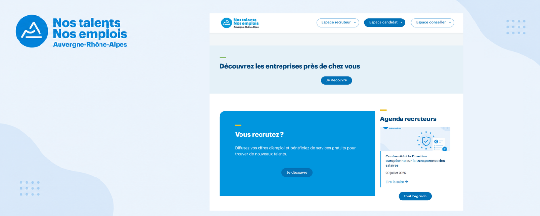 Nouvelle page d’accueil Nos Talents Nos Emplois : des services renforcés pour les recruteurs