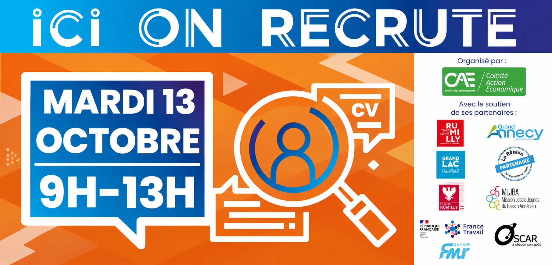 « Ici, on recrute ! » : rendez-vous emploi le 13 octobre à Rumilly (74)